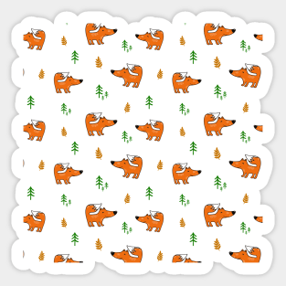 Fox in the forrest pattern Sticker